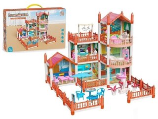 Domek dla lalek 2 piętra + akcesoria