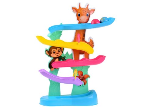 DŻUNGLA Kolorowy Tor dla kulek z dźwiękiem Odgłosy zwierząt ZA4375