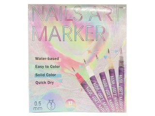 Flamastry do malowania paznokci 12 kolorów