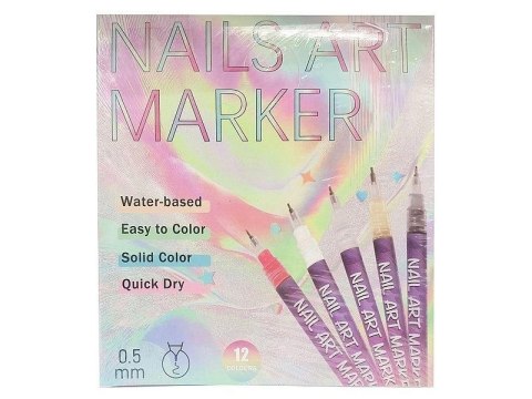 Flamastry do malowania paznokci 12 kolorów
