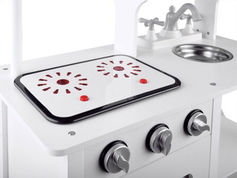 Interaktywna BIAŁA kuchnia drewniana dla dzieci Indukcja + akcesoria ZA4127