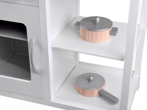 Interaktywna BIAŁA kuchnia drewniana dla dzieci Indukcja + akcesoria ZA4127