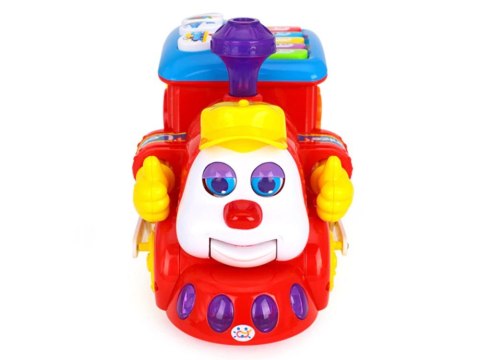 Interaktywna LOKOMOTYWA Sorter + kolorowe klocki Muzyka + światło ZA0104