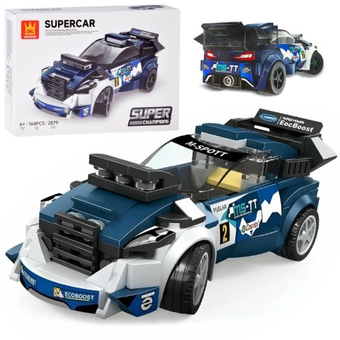 Klocki techniczne Sportowe auto GRANATOWE 164-elementy + naklejki ZA5745