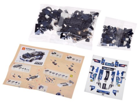 Klocki techniczne Sportowe auto GRANATOWE 164-elementy + naklejki ZA5745