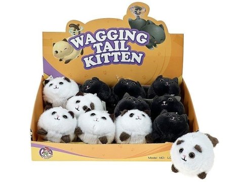 Kotek machający ogonem pluszowy 14cm MIX