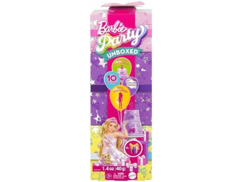 Mattel Barbie Party Unboxed lalka z serii: Urodziny + pies chihuahua ZA6065