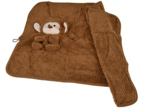 Miękki kocyk - przytulanka 2w1 MAŁPKA w kolorze mokka mouse ZA0724
