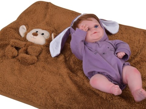 Miękki kocyk - przytulanka 2w1 MAŁPKA w kolorze mokka mouse ZA0724