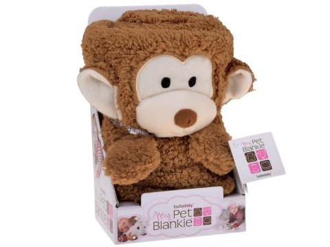 Miękki kocyk - przytulanka 2w1 MAŁPKA w kolorze mokka mouse ZA0724