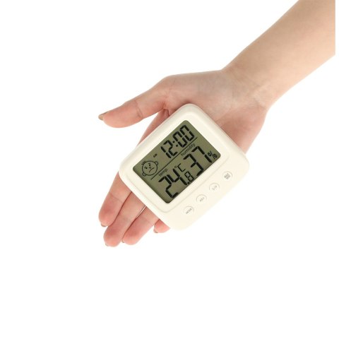 HIGROMETR ZEGAR TERMOMETR POKOJOWY WILGOTNOŚCIOMIERZ LCD