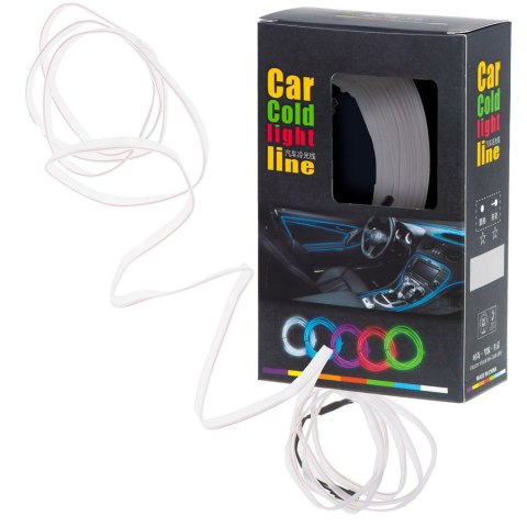 OŚWIETLENIE AMBIENTOWE LED DO SAMOCHODU / AUTA USB / 12V TAŚMA 5M BIAŁA