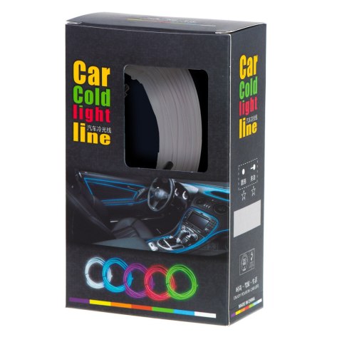 OŚWIETLENIE AMBIENTOWE LED DO SAMOCHODU / AUTA USB / 12V TAŚMA 5M BIAŁA