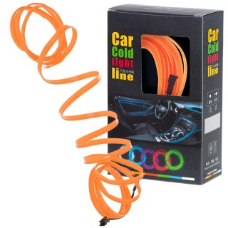 OŚWIETLENIE AMBIENTOWE LED DO SAMOCHODU / AUTA USB / 12V TAŚMA 5M POMARAŃCZOWA