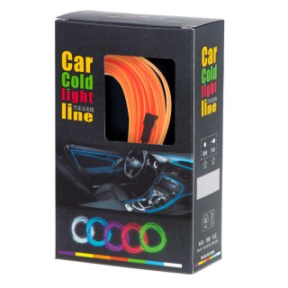 OŚWIETLENIE AMBIENTOWE LED DO SAMOCHODU / AUTA USB / 12V TAŚMA 5M POMARAŃCZOWA