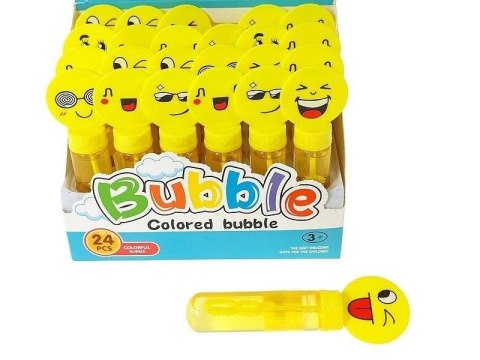 Pałeczka do baniek mydlanych emotki 14cm (24szt)