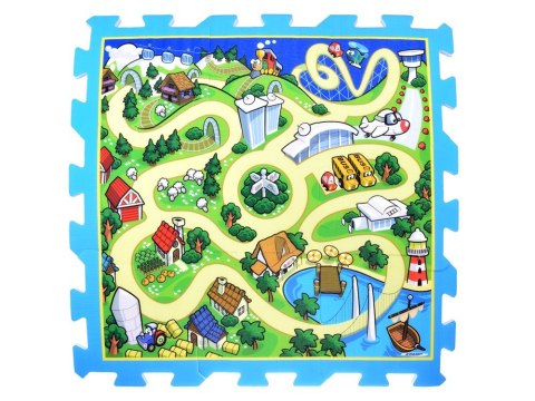 Puzzle piankowe MIASTO - ULICA Mata dla niemowląt 93x93cm ZA3150