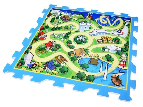 Puzzle piankowe MIASTO - ULICA Mata dla niemowląt 93x93cm ZA3150