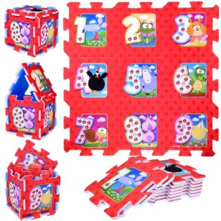 Puzzle piankowe ZWIERZĘTA i CYFRY Mata dla niemowląt 93x93cm ZA3147