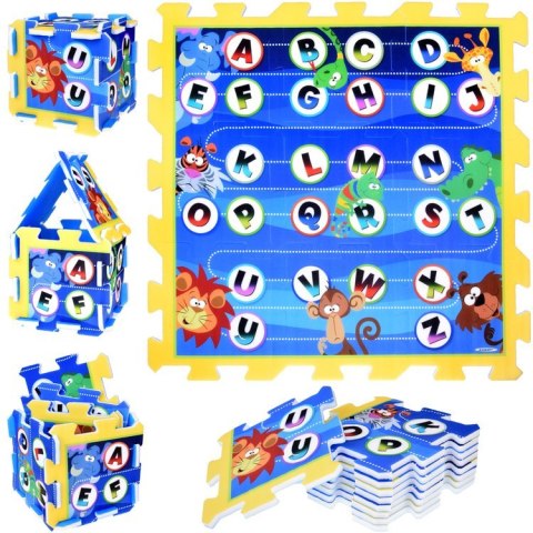 Puzzle piankowe - edukacyjna mata dla dzieci ALFABET dżungla 93x93cm ZA3148