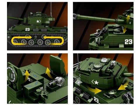 Reobrix Licencjonowane Klocki Czołg Sherman M4A3E8 836 ele ZA5806