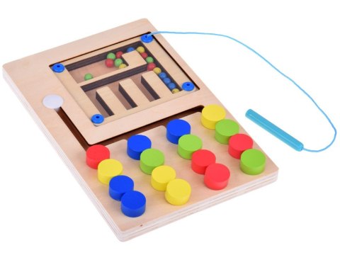 Układanka edukacyjna z kulkami drewniana zabawka Montessori ZA5579