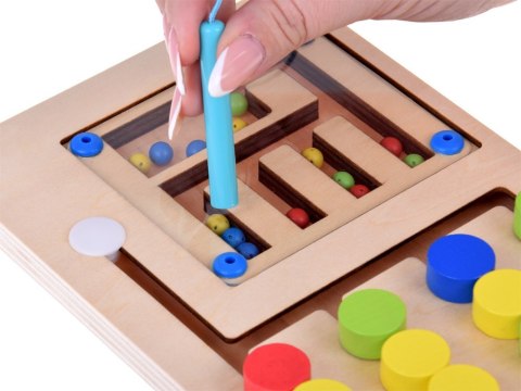 Układanka edukacyjna z kulkami drewniana zabawka Montessori ZA5579