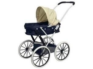 Wózek gondola duże koła granatowo-beżowy