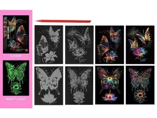 Wydrapywanka kolorowa fluorescencyjna motyle