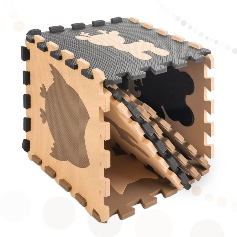 MATA EDUKACYJNA PIANKOWA PUZZLE BEŻ 85 X 85 CM 9 ELEMENTÓW