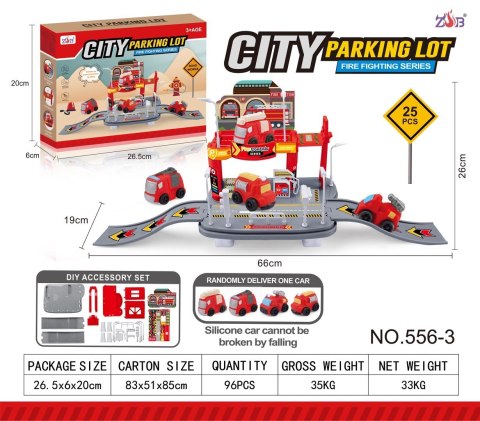 Zestaw Parking Straż Pożarna + Miękkie Pojazdy