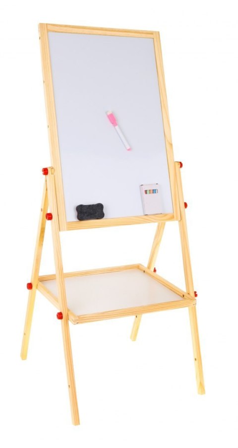 Drewniana dwustronna tablica dla dzieci 3+ Edukacyjna tablica magnetyczna kredowa + Akcesoria