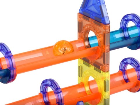 ŚWIECĄCE Klocki magnetyczne 3D - Zbuduj tor kulkowy KULODROM 116-ele ZA5894