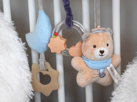 Zawieszka do łóżeczka z Miś Gryzak Grzechotka Prezent dla noworodka ZA5878