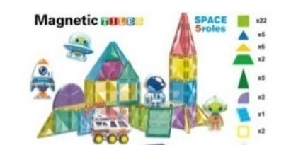 Klocki magnetyczne 7,5cm Kosmos 50el