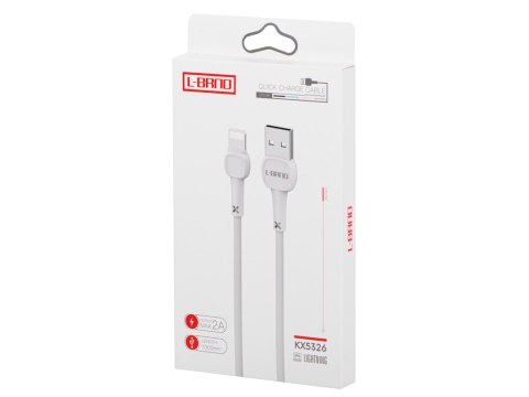 L-BRNO KABEL LIGHTING SZYBKIE ŁADOWANIE USB-A BIAŁY 2A 100 CM L-BRNO KABEL LIGHTING SZYBKIE ŁADOWANIE USB-A BIAŁY 2A 100 CM