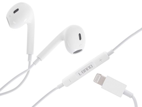 L-BRNO SŁUCHAWKI DOUSZNE PRZEWODOWE LIGHTNING BIAŁE BLUETOOTH