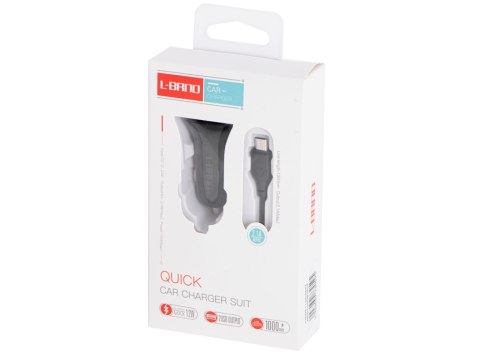 ŁADOWARKA SAMOCHODOWA SZYBKA 2X USB + KABEL MICRO USB L-BRNO