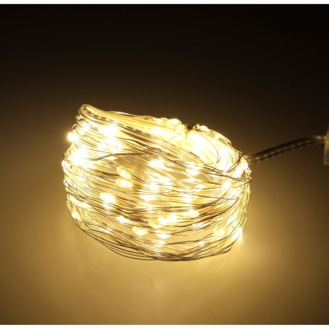 LAMPKI LED DRUCIKI DEKORACYJNE 5M 50LED CIEPŁY BIAŁY