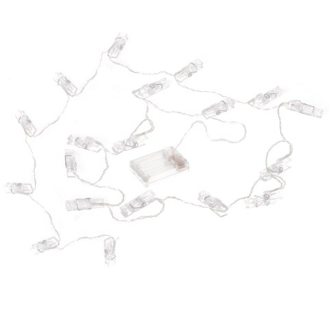 LAMPKI LED KLAMERKI KLIPSY SPINACZE NA ZDJĘCIA 1,5M 10LED CIEPŁY BIAŁY NA BATERIE