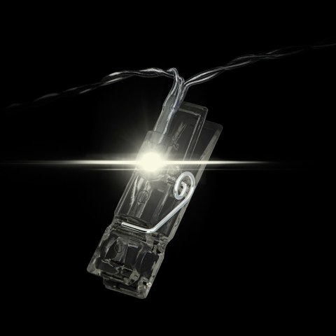LAMPKI LED KLAMERKI KLIPSY SPINACZE NA ZDJĘCIA 1,5M 10LED CIEPŁY BIAŁY NA BATERIE