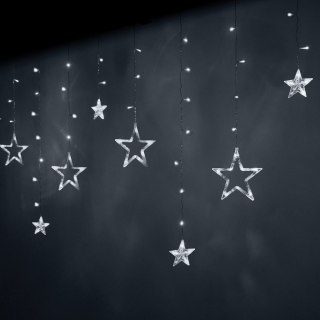 LAMPKI LED KURTYNA GWIAZDKI 2,5M 138LED ZIMNY BIAŁY 8 TRYBÓW ŚWIECENIA