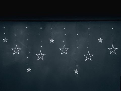 LAMPKI LED KURTYNA GWIAZDKI 2,5M 138LED ZIMNY BIAŁY 8 TRYBÓW ŚWIECENIA